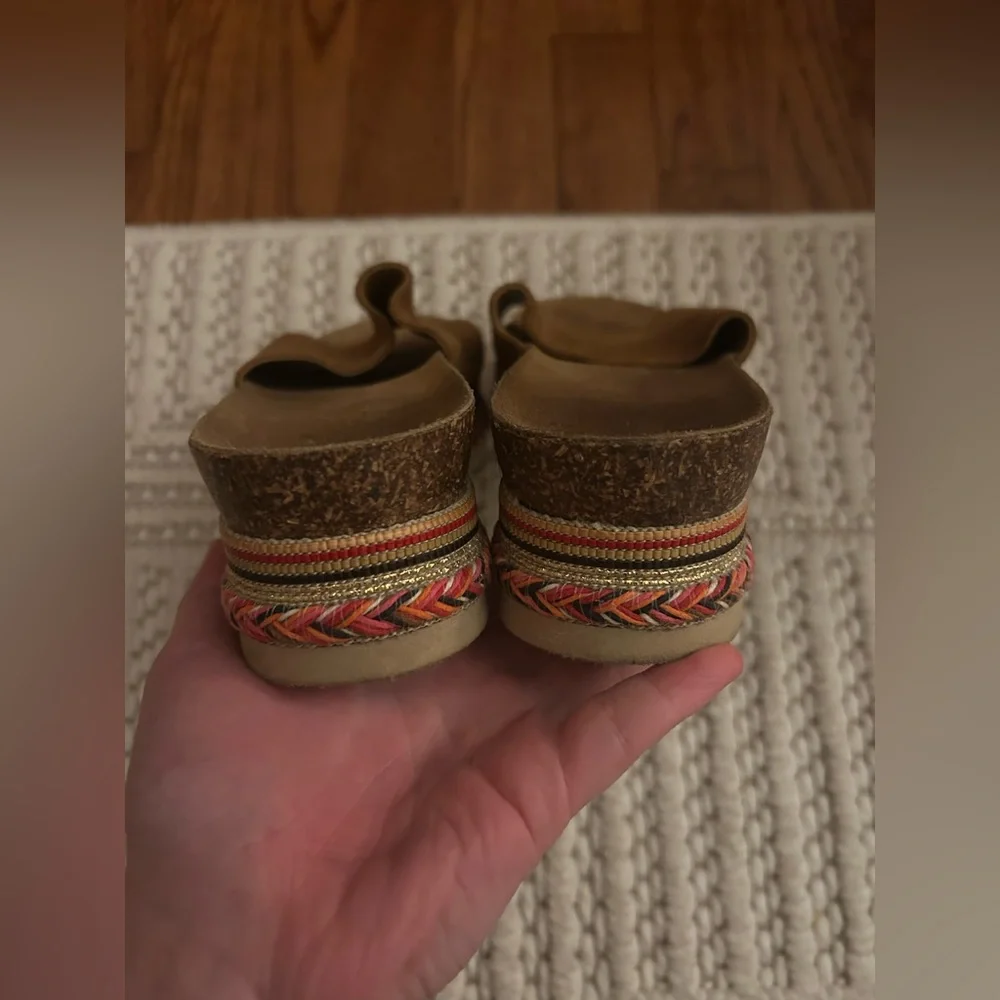 Women’s Boho Bohemian Brown Y2K Inspired Granola Hippie Wedge Flip Flop Sandals